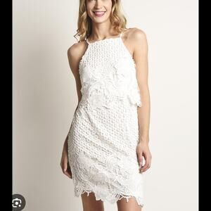 BB Dakota Bryn Dress White Lace Mini Dress Halter Bridal Wedding Bachelorette